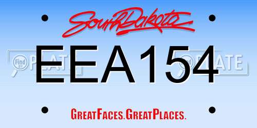 EEA154 South Dakota License Plate