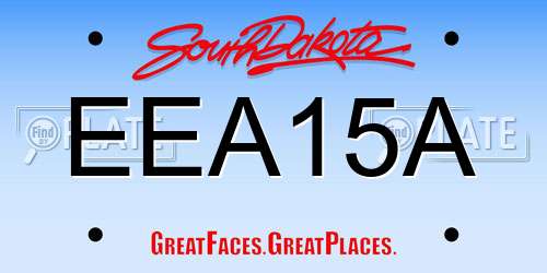 EEA15A South Dakota License Plate