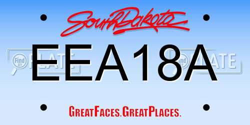 EEA18A South Dakota License Plate