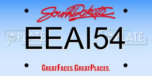 EEAI54 South Dakota License Plate