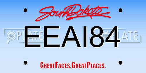EEAI84 South Dakota License Plate