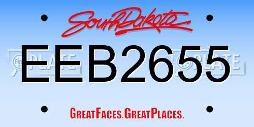 EEB2655 South Dakota License Plate