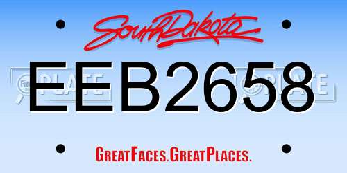 EEB2658 South Dakota License Plate