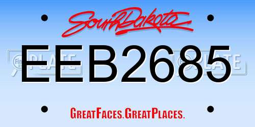 EEB2685 South Dakota License Plate