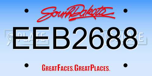 EEB2688 South Dakota License Plate