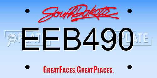 EEB490 South Dakota License Plate