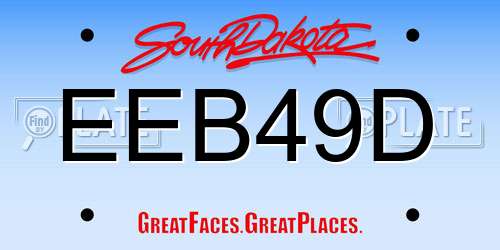 EEB49D South Dakota License Plate