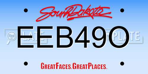 EEB49O South Dakota License Plate