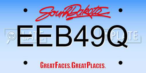 EEB49Q South Dakota License Plate