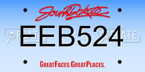 EEB524 South Dakota License Plate