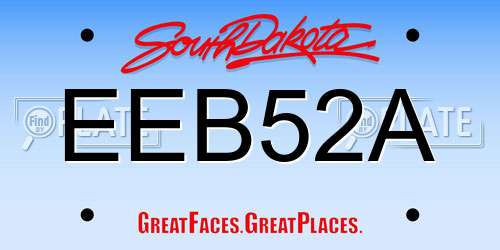EEB52A South Dakota License Plate