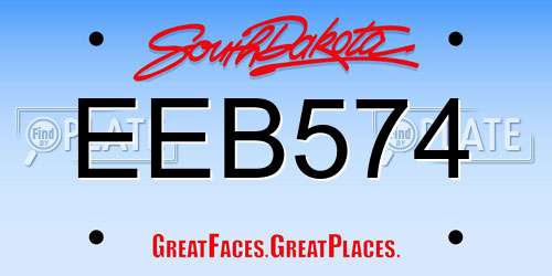 EEB574 South Dakota License Plate