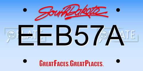 EEB57A South Dakota License Plate