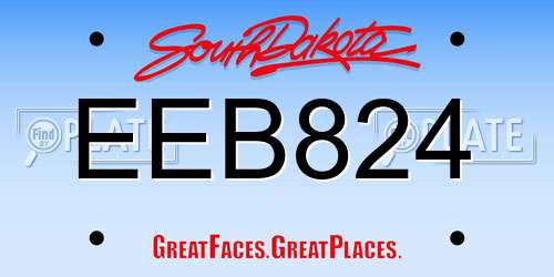 EEB824 South Dakota License Plate