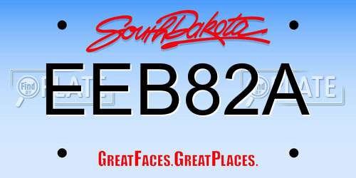 EEB82A South Dakota License Plate
