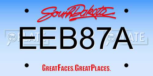 EEB87A South Dakota License Plate