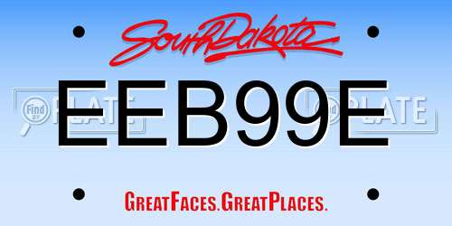 EEB99E South Dakota License Plate