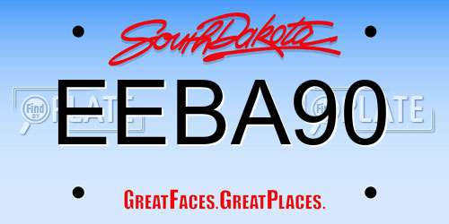 EEBA90 South Dakota License Plate