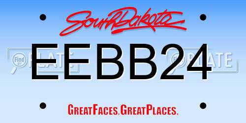 EEBB24 South Dakota License Plate