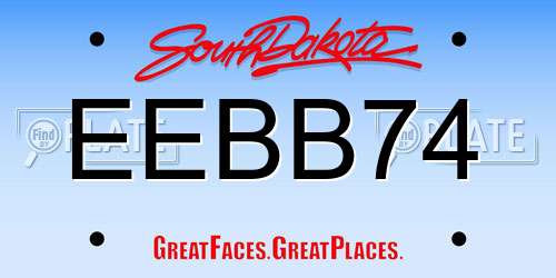 EEBB74 South Dakota License Plate