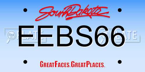 EEBS66 South Dakota License Plate