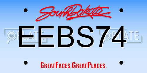 EEBS74 South Dakota License Plate