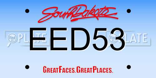 EED53 South Dakota License Plate