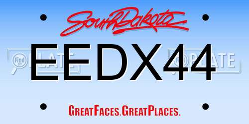 EEDX44 South Dakota License Plate