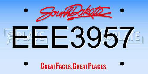 EEE3957 South Dakota License Plate