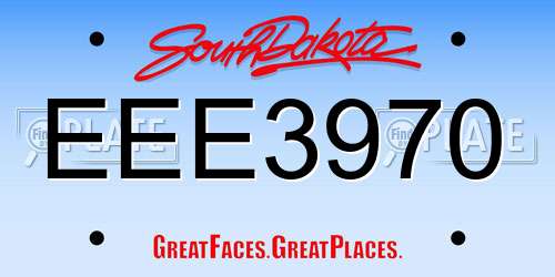 EEE3970 South Dakota License Plate