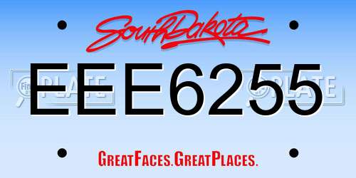 EEE6255 South Dakota License Plate