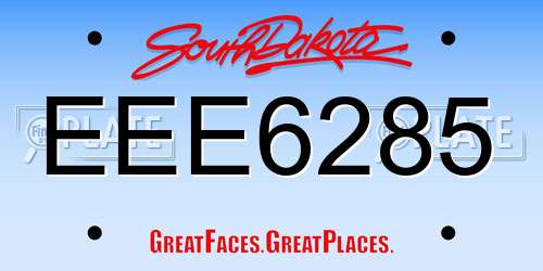 EEE6285 South Dakota License Plate