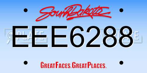 EEE6288 South Dakota License Plate