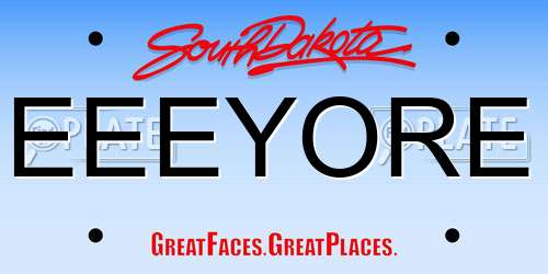 EEEYORE South Dakota License Plate