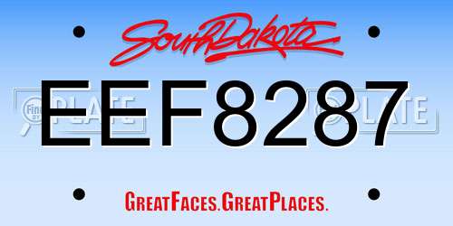 EEF8287 South Dakota License Plate
