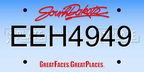 EEH4949 South Dakota License Plate