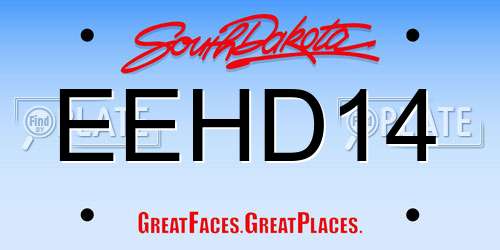 EEHD14 South Dakota License Plate