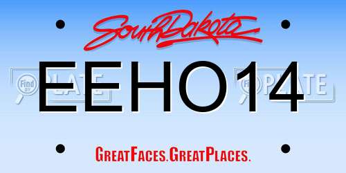 EEHO14 South Dakota License Plate