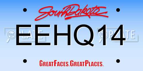 EEHQ14 South Dakota License Plate