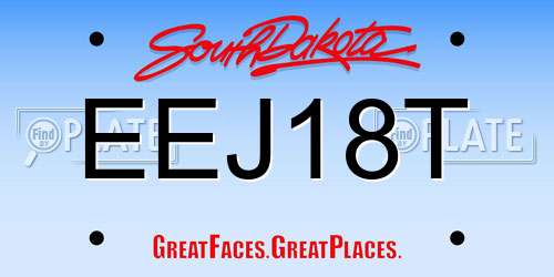 EEJ18T South Dakota License Plate