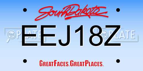 EEJ18Z South Dakota License Plate