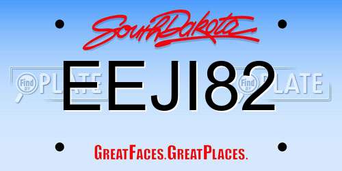 EEJI82 South Dakota License Plate