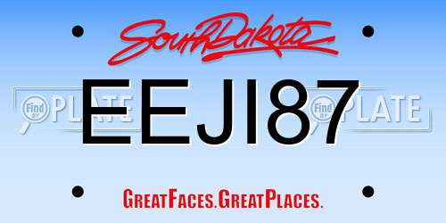 EEJI87 South Dakota License Plate