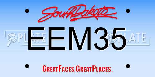 EEM35 South Dakota License Plate