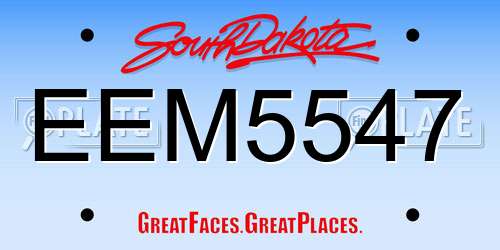 EEM5547 South Dakota License Plate