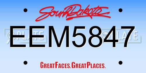 EEM5847 South Dakota License Plate
