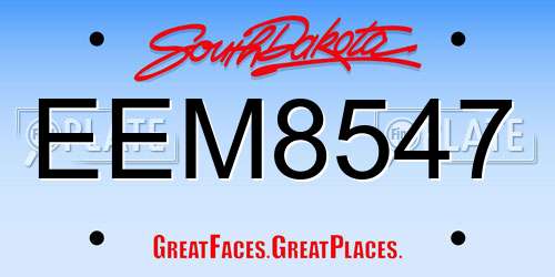 EEM8547 South Dakota License Plate