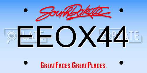 EEOX44 South Dakota License Plate