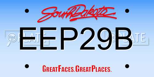 EEP29B South Dakota License Plate