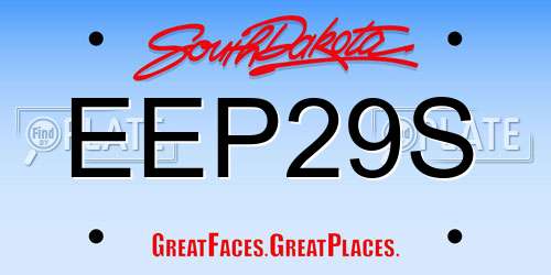 EEP29S South Dakota License Plate